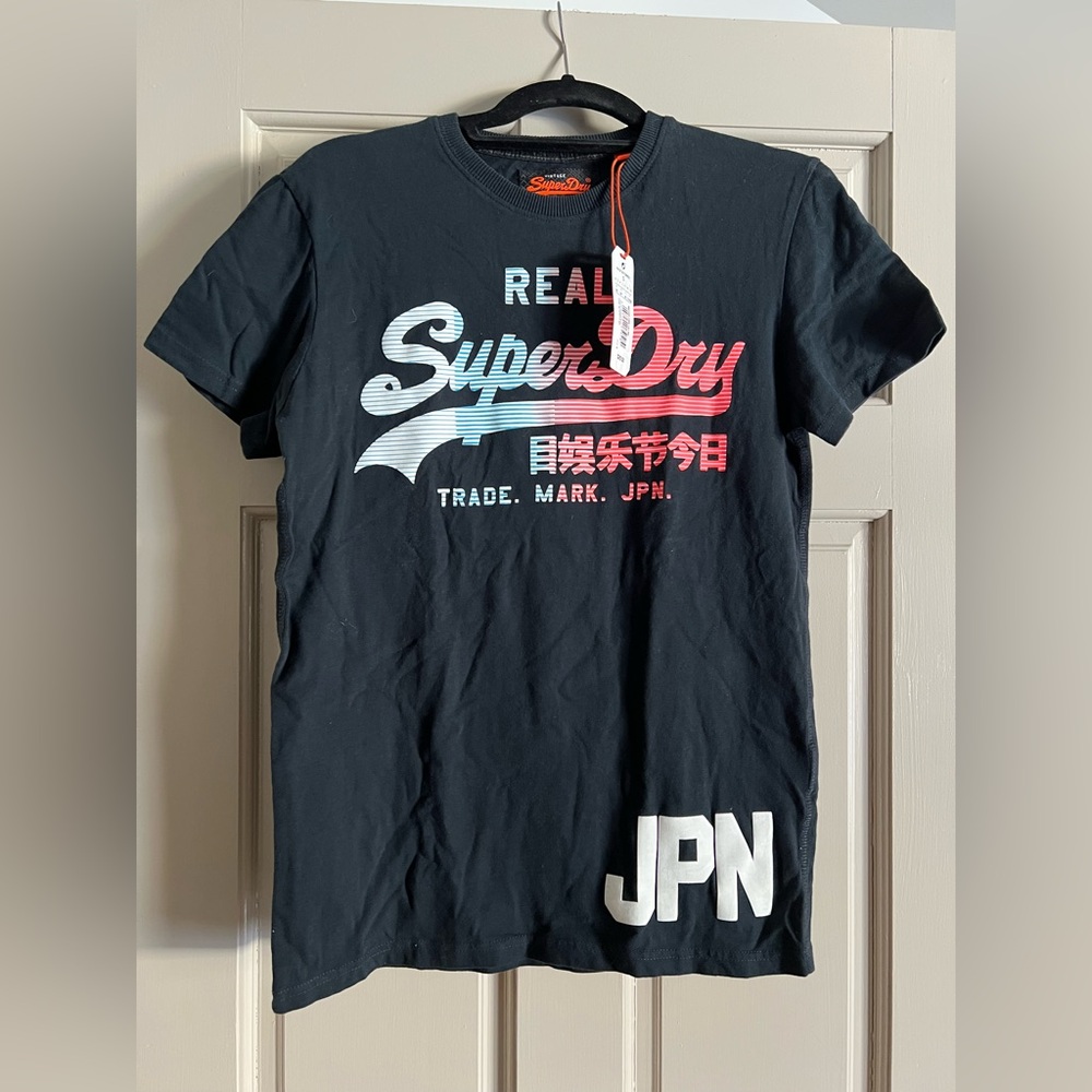 NWT SuperDry Navy Graphic Tee